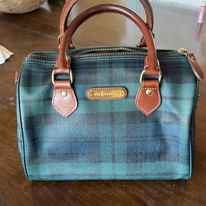 Vintage Ralph Lauren black watch plaid speedy style handbag. No shoulder strap